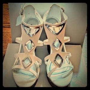 White platform sandals